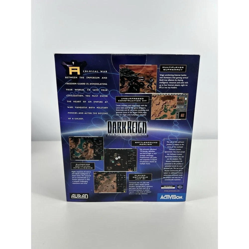 Dark Reign The Future Of War Big Box PC Game For Win 95 CD-ROM Activision Sealed